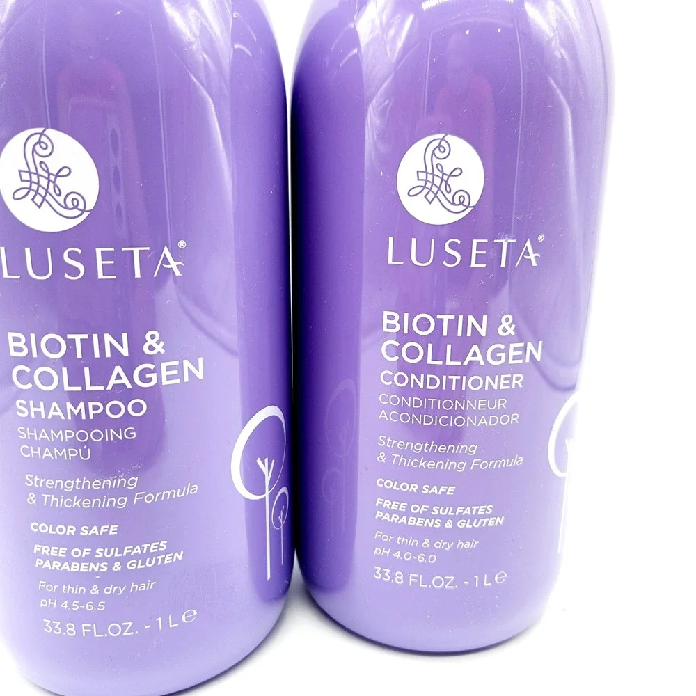 2-Pack Luseta Biotin Collagen‎ Shampoo Conditioner 33.8oz Volumizing Hair Growth